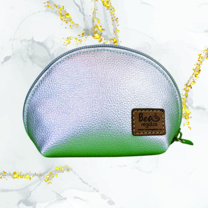 Monedero Media Luna Esencia cuero sintético Plata Aura